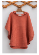 Picture of 4 Layer Muslin Baby Poncho - Brick Color