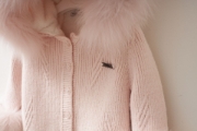 Picture of Pink Sleeve Furry Jumpsuit: Safe, Cozy Knitwear with Fur Collar, Ideal for Daily Wear