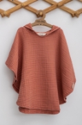 Picture of 4 Layer Muslin Baby Poncho - Brick Color