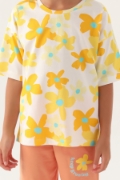 Picture of Rolly Polly-Sarı Çiçekli Kız Çocuk Pijama Takımı