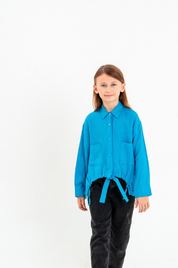 Picture of CEMIX Girl Cotton Shirt - Blue