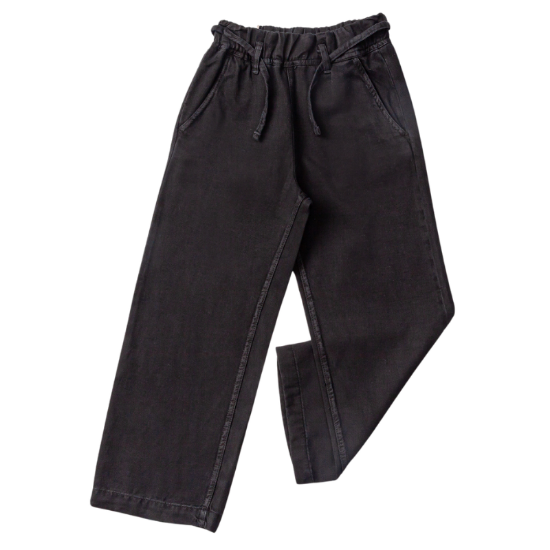 Picture of Girls' Relaxed Fit Cotton Casual Trousers with Drawstring Waist and Large Front Pockets