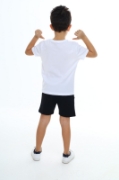 Picture of ToonToy Boys' Classic White Tee and Black Shorts Set