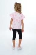 Picture of ToonToy Pink Polka Flutter Sleeve Top and Capri Set