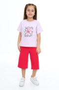 Picture of TOONTOY-Girls Capri Set - Pretty Pink & Bold Red