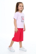 Picture of TOONTOY-Girls Capri Set - Pretty Pink & Bold Red