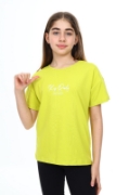 Picture of ToonToy Girls' Neon Yellow "Keep Ready" Signature Tee